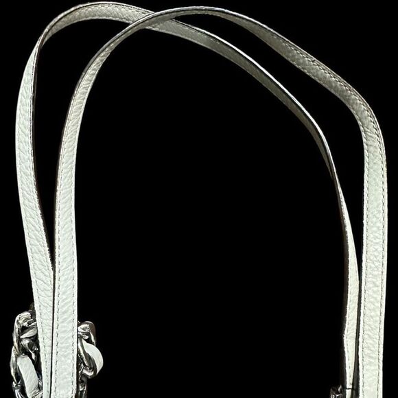 MICHAEL KORS MK Harper Light Doge Gray Grey Purse Bag Tote Shopper Chain Detail - Picture 5 of 12